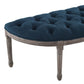 Esteem Vintage French Upholstered Fabric Semi-Circle Bench - No Shipping Charges MDY-EEI-3369-NAV