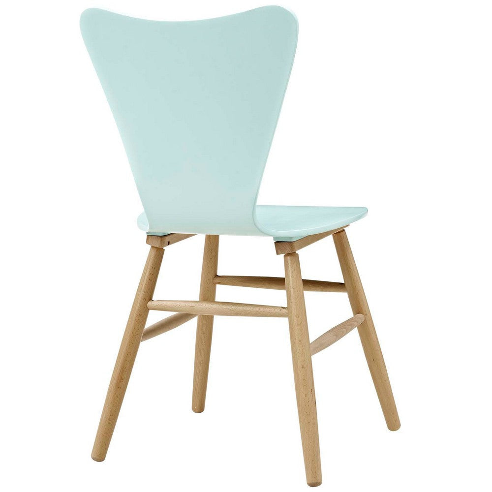 Modway Cascade Mid-Century Modern Wood Four Kitchen and Dining Room Chairs in Light Blue MDY-EEI-3380-LBU