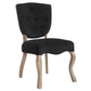 Modway Array French Vintage Tufted Performance Velvet Two Dining Chairs in Black MDY-EEI-3381-BLK