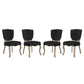 Modway Array French Vintage Tufted Performance Velvet Fully Assembled, Four Dining Chair, Black