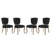 Modway Array French Vintage Tufted Performance Velvet Fully Assembled, Four Dining Chair, Black