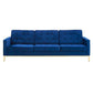 Modway Loft Tufted Button Performance Velvet Upholstered Sofa in Gold Navy MDY-EEI-3387-GLD-NAV