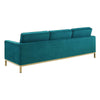 Modway Loft Tufted Button Performance Velvet Upholstered Sofa in Gold Teal MDY-EEI-3387-GLD-TEA