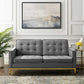 Modway Loft Tufted Button Performance Velvet Upholstered Loveseat in Gold Gray MDY-EEI-3390-GLD-GRY