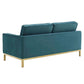 Modway Loft Tufted Button Performance Velvet Upholstered Loveseat in Gold Teal MDY-EEI-3390-GLD-TEA