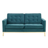 Modway Loft Tufted Button Performance Velvet Upholstered Loveseat in Gold Teal MDY-EEI-3390-GLD-TEA