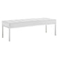 Loft Tufted Large Upholstered Faux Leather Bench - No Shipping Charges MDY-EEI-3397-SLV-WHI