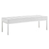 Loft Tufted Large Upholstered Faux Leather Bench - No Shipping Charges MDY-EEI-3397-SLV-WHI