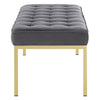 Loft Gold Stainless Steel Leg Large Performance Velvet Bench - No Shipping Charges MDY-EEI-3399-GLD-GRY