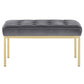 Loft Gold Stainless Steel Leg Medium Performance Velvet Bench MDY-EEI-3402-GLD-GRY