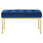 Modway Loft Tufted Button Performance Velvet Upholstered Medium Accent Bench in Gold Navy MDY-EEI-3402-GLD-NAV