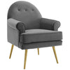 Revive Tufted Button Accent Performance Velvet Armchair - No Shipping Charges MDY-EEI-3412-GRY