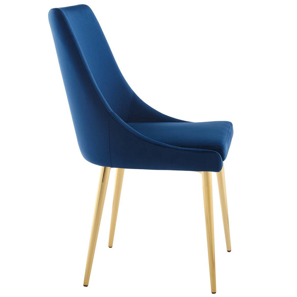 Modway Viscount Modern Accent Performance Velvet Dining Chair Navy MDY-EEI-3416-NAV