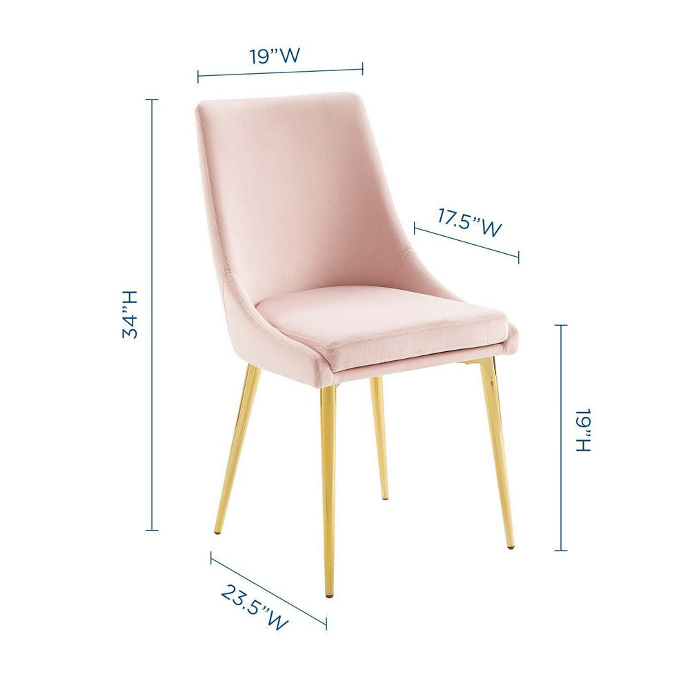 Modway Viscount Modern Accent Performance Velvet Dining Chair Pink MDY-EEI-3416-PNK