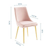 Modway Viscount Modern Accent Performance Velvet Dining Chair Pink MDY-EEI-3416-PNK