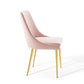 Modway Viscount Modern Accent Performance Velvet Dining Chair Pink MDY-EEI-3416-PNK