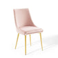 Modway Viscount Modern Accent Performance Velvet Dining Chair, Pink