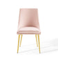 Modway Viscount Modern Accent Performance Velvet Dining Chair Pink MDY-EEI-3416-PNK