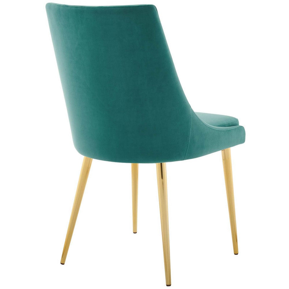 Modway Viscount Modern Accent Performance Velvet Dining Chair Teal MDY-EEI-3416-TEA