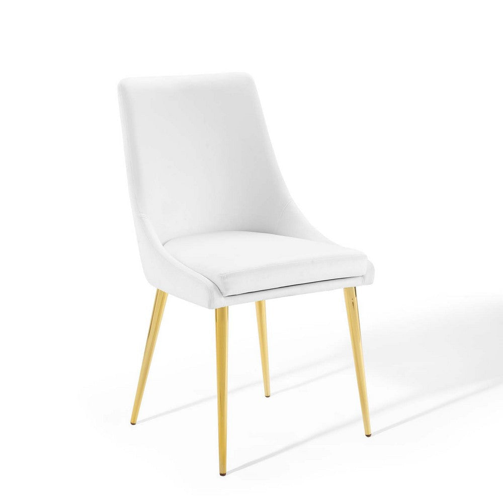 Modway Viscount Modern Accent Performance Velvet Dining Chair, White