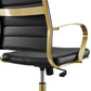 Jive Gold Stainless Steel Highback Office Chair - No Shipping Charges MDY-EEI-3417-GLD-BLK