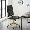 Jive Gold Stainless Steel Highback Office Chair - No Shipping Charges MDY-EEI-3417-GLD-BLK