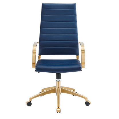 Jive Gold Stainless Steel Highback Office Chair - No Shipping Charges MDY-EEI-3417-GLD-NAV