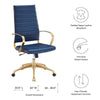 Jive Gold Stainless Steel Highback Office Chair - No Shipping Charges MDY-EEI-3417-GLD-NAV