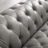 Idyll Tufted Button Upholstered Leather Chesterfield Armchair - No Shipping Charges MDY-EEI-3443-GRY