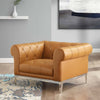 Modway Idyll Tufted Button Upholstered Leather Chesterfield Armchair Tan MDY-EEI-3443-TAN