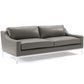 Modway Harness 83.5" Leather Sofa in Gray with Stainless Steel Base