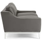 Modway Harness 64’’ Leather Loveseat in Gray with Stainless Steel Base MDY-EEI-3445-GRY