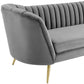 Modway Opportunity Channel Tufted Curved Back Upholstered Performance Velvet Sofa in Gray MDY-EEI-3453-GRY