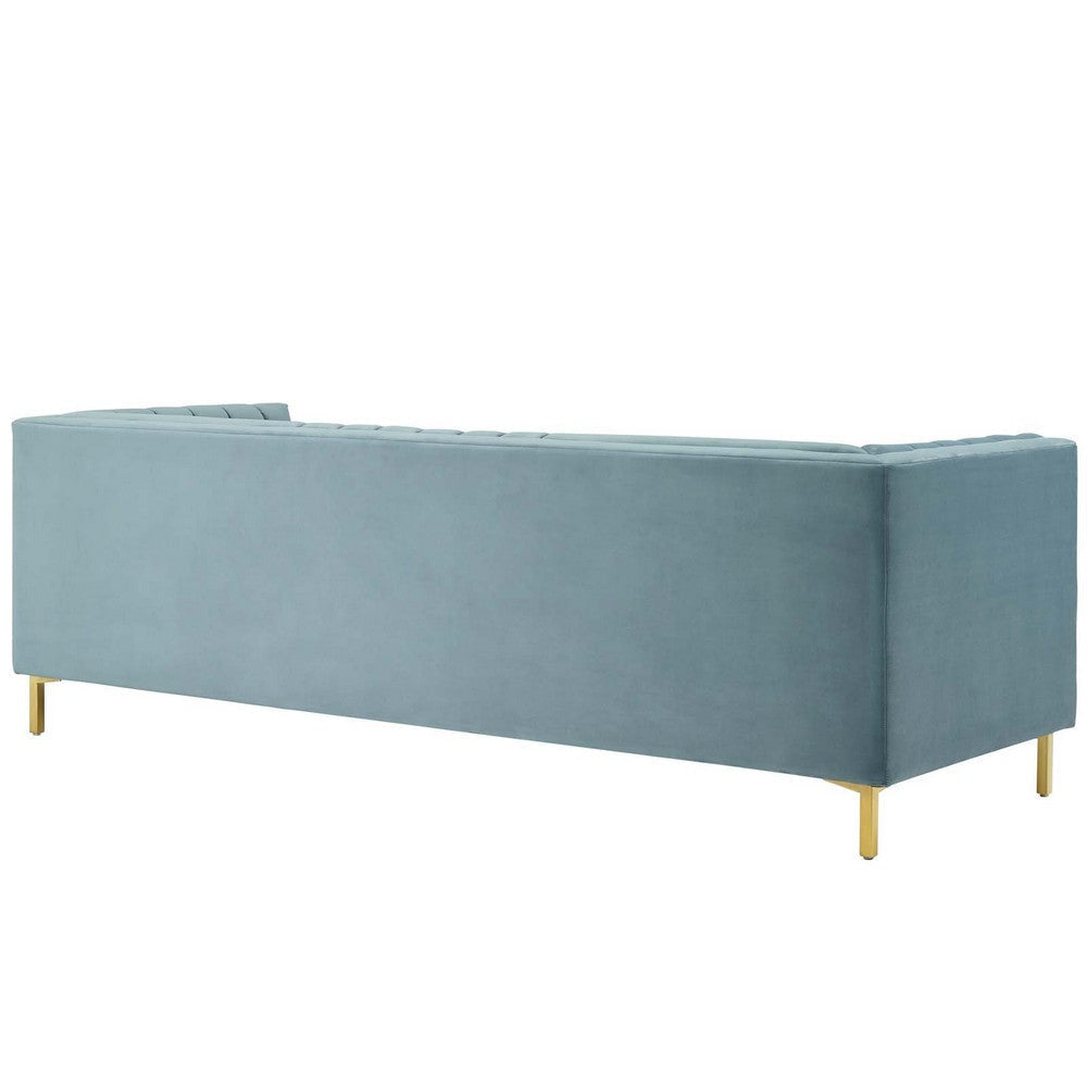 Modway Ingenuity Channel Tufted Performance Velvet Sofa Light Blue MDY-EEI-3454-LBU