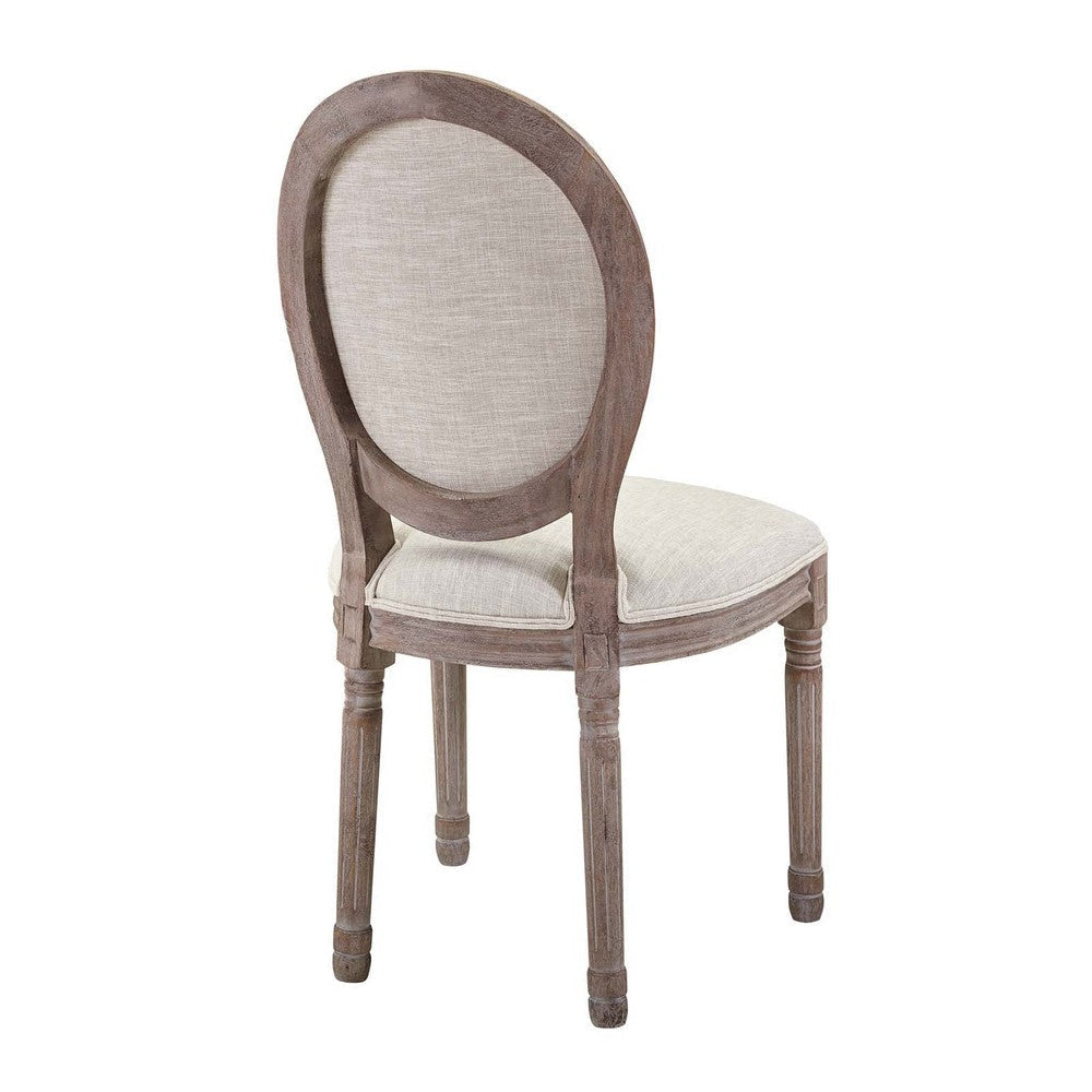 Modway Emanate French Vintage Upholstered Fabric Two Dining Side Chairs in Beige MDY-EEI-3467-BEI