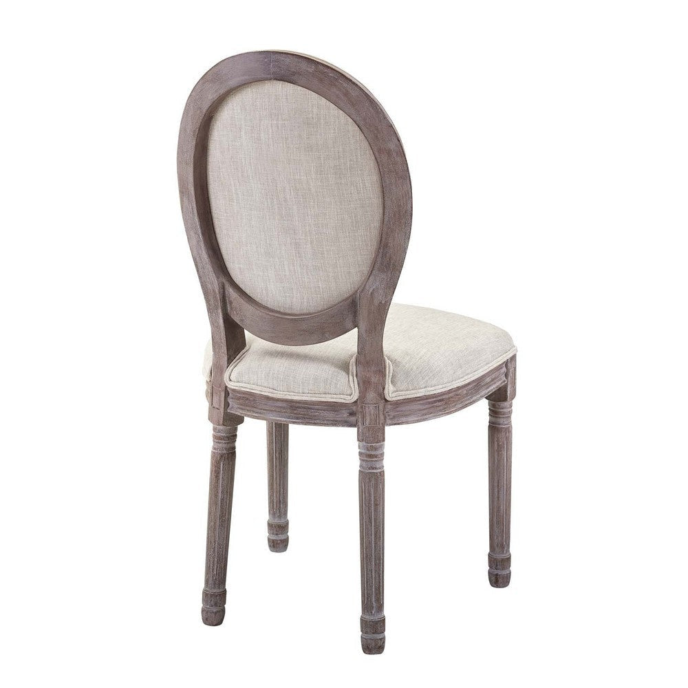 Modway Arise French Vintage Tufted Upholstered Fabric Four Dining Side Chairs in Beige MDY-EEI-3470-BEI