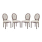 Modway Arise French Vintage Tufted Upholstered Fabric Four Dining Side Chairs in Beige