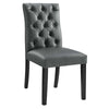 Modway Duchess Modern Tufted Button Faux Leather Upholstered Parsons Two Dining Chairs in Gray MDY-EEI-3472-GRY