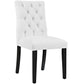 Modway Duchess Modern Tufted Button Faux Leather Upholstered Parsons Two Dining Chairs in White MDY-EEI-3472-WHI