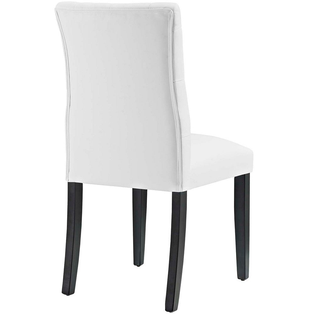 Modway Duchess Modern Tufted Button Faux Leather Upholstered Parsons Two Dining Chairs in White MDY-EEI-3472-WHI