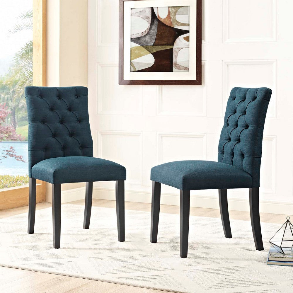 Modway Duchess Fabric Set of 2 Two Dining Chairs Azure MDY-EEI-3474-AZU