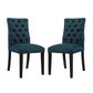 Modway Duchess Fabric Set of 2, Two Dining Chairs, Azure