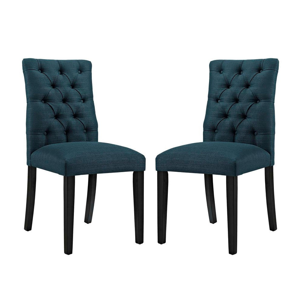 Modway Duchess Fabric Set of 2, Two Dining Chairs, Azure