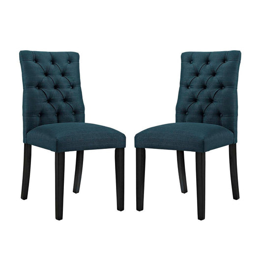 Modway Duchess Fabric Set of 2, Two Dining Chairs, Azure