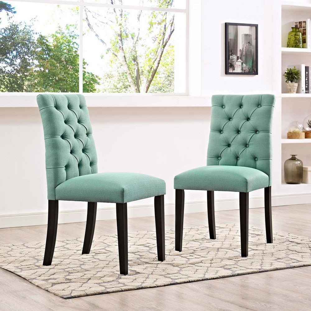 Modway Duchess Fabric Set of 2 Two Dining Chairs Laguna MDY-EEI-3474-LAG