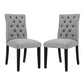 Modway Duchess Modern Tufted Button Upholstered Fabric Parsons Two Dining Chairs in Light Gray