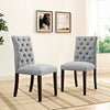 Modway Duchess Modern Tufted Button Upholstered Fabric Parsons Two Dining Chairs in Light Gray MDY-EEI-3474-LGR