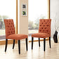 Modway Duchess Modern Tufted Button Upholstered Fabric Parsons Two Dining Chairs in Orange MDY-EEI-3474-ORA