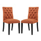 Modway Duchess Modern Tufted Button Upholstered Fabric Parsons Two Dining Chairs in Orange