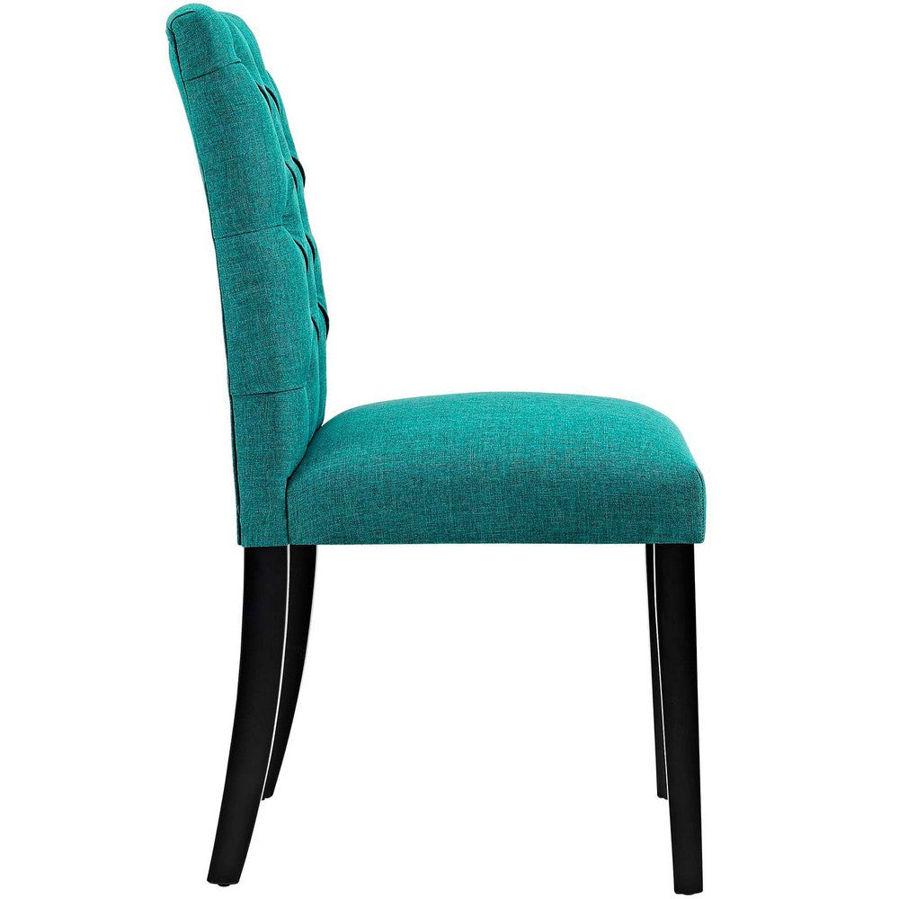 Modway Duchess Modern Tufted Button Upholstered Fabric Parsons Two Dining Chairs in Teal MDY-EEI-3474-TEA